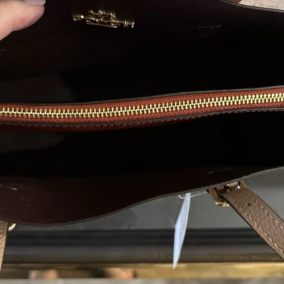 NWT Coach Tan Leather Mollie 25 Satchel with Structured Design - Picture 4 of 6